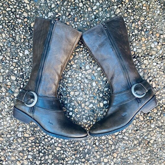 Born b.o.c. Calf high belted comfort boots 7.5 - Picture 3 of 8